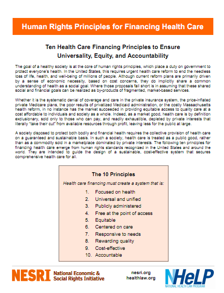 Human Rights Principles for Financing Health Care Screen shot