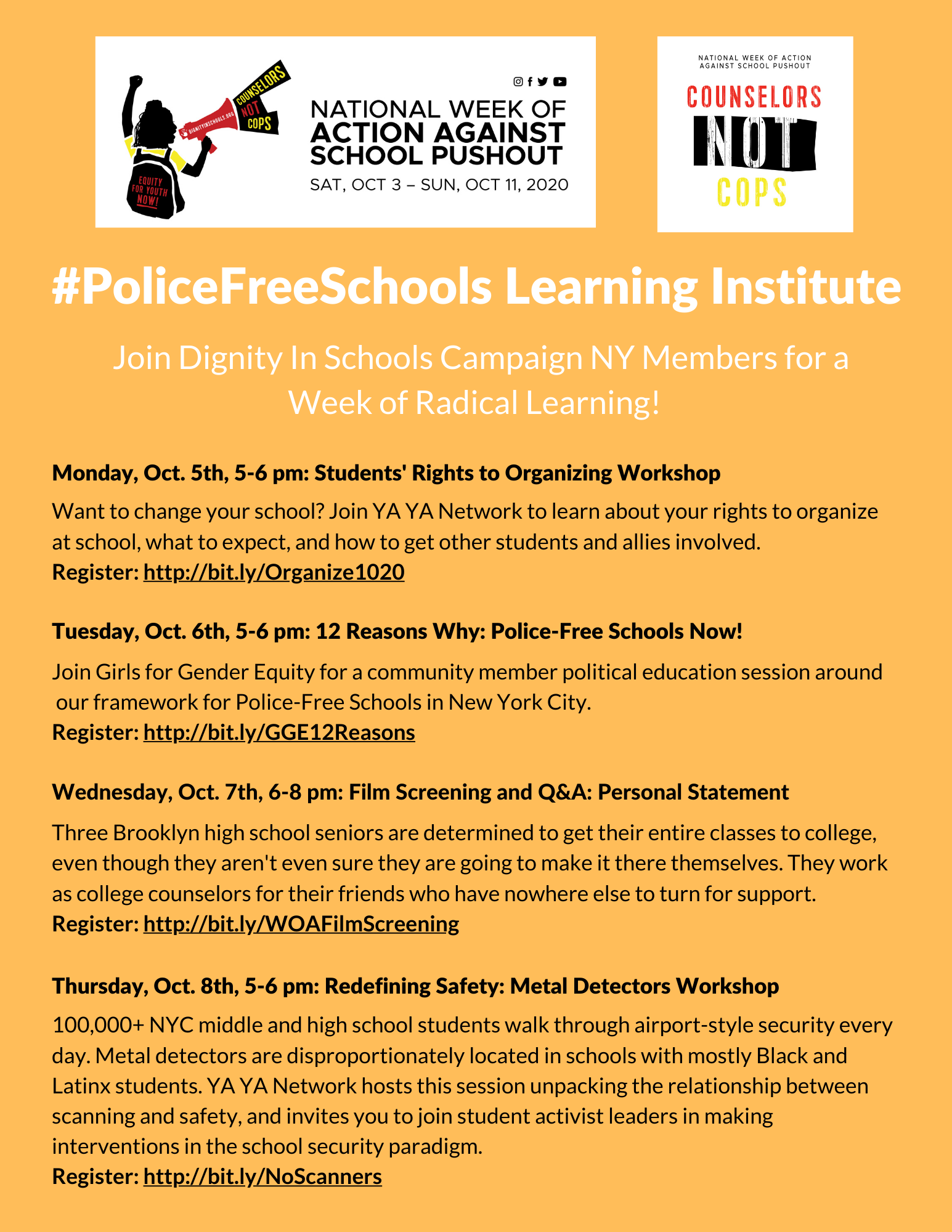 Join Dignity in Schools Campaign's #PoliceFreeSchools Online Learning Institute